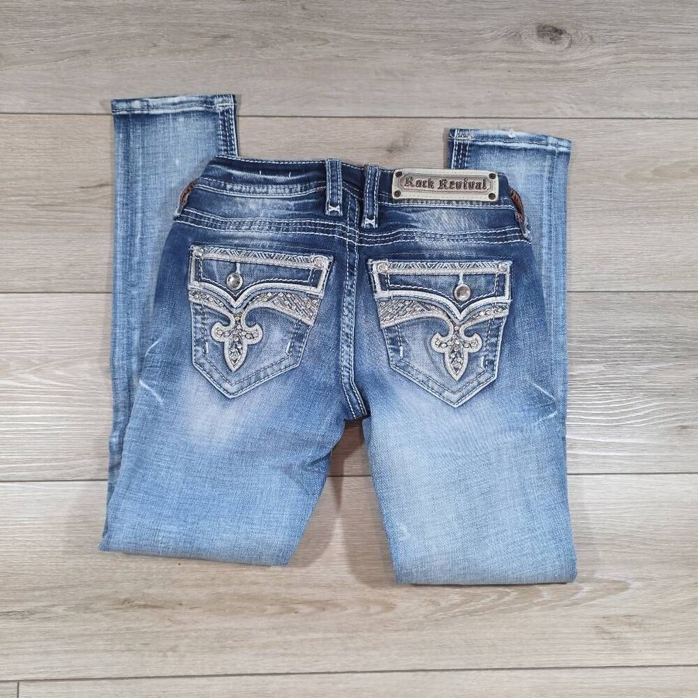 Rock Revival Leni Ankle Skinny Jeans | Women's Size 24 | 26" Inseam | Medium Was